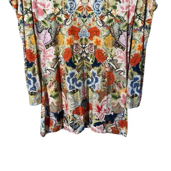 ALEXANDER MCQUEEN Slash Sleeve Kaleidoscope Floral Print Top - Picture 6 of 15